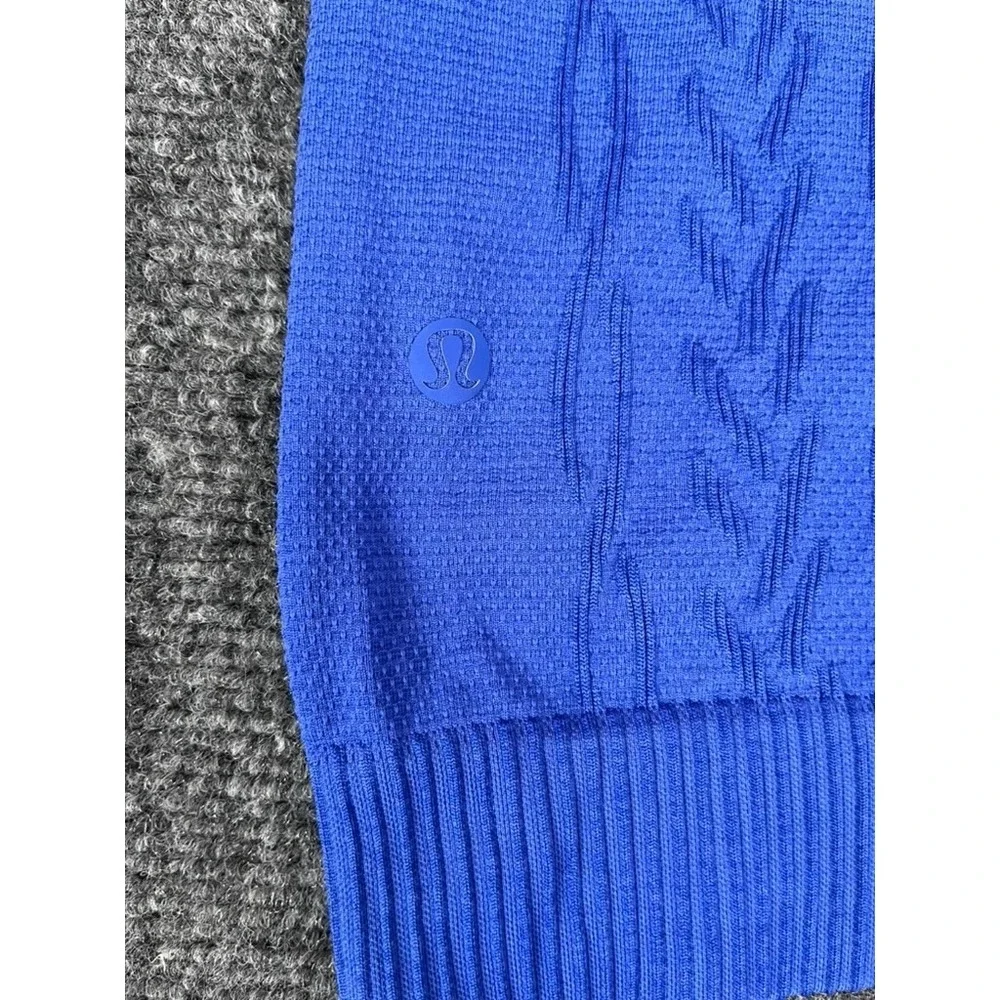 Lululemon Rest Less Textured Cable Knit Hoodie Royal Blue Women's No size tag 2?